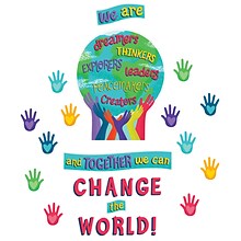 Carson Dellosa Education One World Together We Can Change the World Bulletin Board Set, 47 Pieces (C