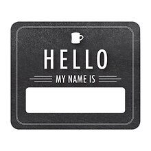 Schoolgirl Style™ Industrial Cafe Chalkboard Hello Name Tags, 3 x 2.5, 40 Per Pack, 6 Packs (CD-15