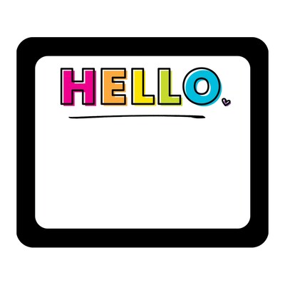 Carson Dellosa Education Kind Vibes Hello Name Tags, 3" x 2.5", 40 Per Pack, 6 Packs (CD-150080-6)