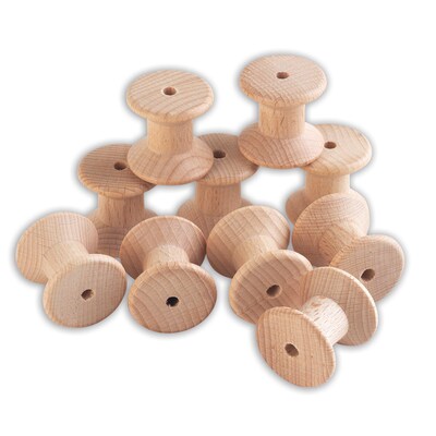TickiT® Wooden Spools, Natural Wood, Set of 10 (CTU73907)