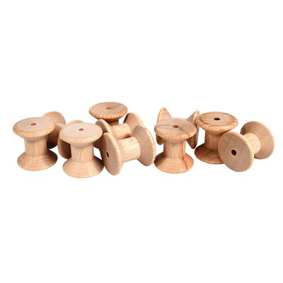 TickiT® Wooden Spools, Natural Wood, Set of 10 (CTU73907)