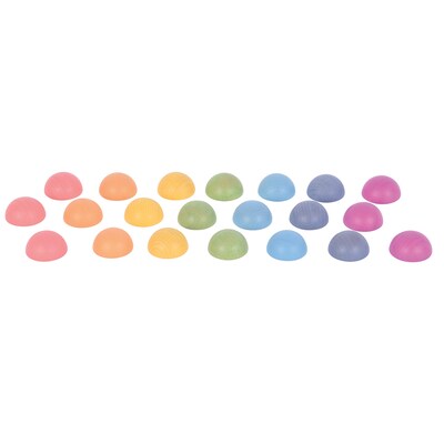 TickiT® Rainbow Wooden Semispheres, Assorted Rainbow Colors,  Set of 21 (CTU73985)
