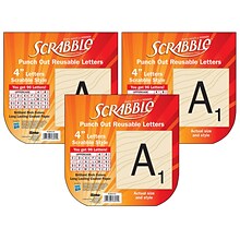 Eureka Scrabble 4 Reusable Punch Out Letters, 96/Pack, 3 Packs (EU-845153-3)
