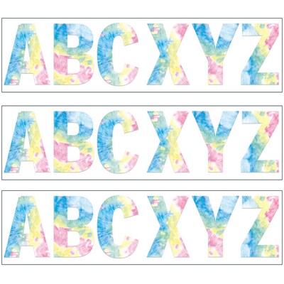 Eureka® 7 Deco Letters, Fluorescent Tie-Dye, 129 Per Pack, 3 Packs (EU-850003-3)