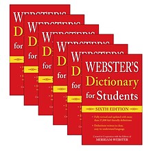 Websters Dictionary for Students, Sixth Edition, Pack of 6