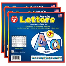 Hygloss 3 Punch-Out Letters, Globe, 350 Characters/Pack, 3 Packs (HYG10019-3)