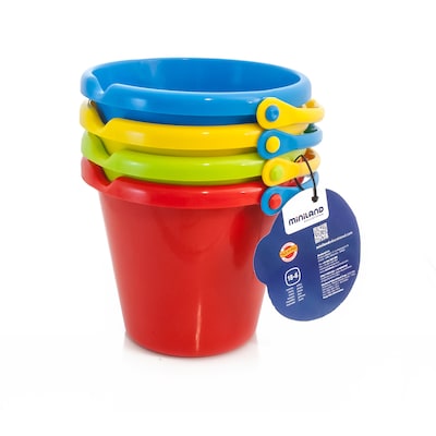 Miniland Educational Buckets, Assorted Colors, Set of 4 (MLE29005)