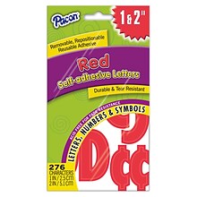 Pacon® 1 & 2 Self-Adhesive Classic Font Letters, Red, 276 Characters Per Pack, 6 Packs (PAC51659-6)