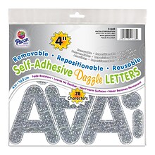 Pacon® 4 Self-Adhesive Puffy Font Letters, Silver Dazzle, 78 Characters (PAC51688)