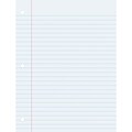 Pacon® 3/8 Ruled Filler Paper, 8 x 10.5, White, 150 Sheets Per Pack, 6 Packs (PACMMK09250-6)