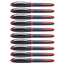 Schneider One Business Rollerball Pens, Red Ink, Pack of 10 (PSY183002-10)