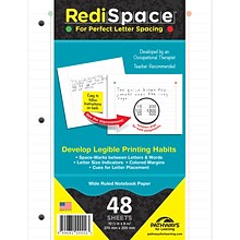 Pathways For Learning RediSpace® Wide Ruled Notebook Filler Paper, 10.5 x 8, White, 48 Sheets Per