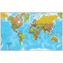 Hemispheres® World Wall Chart with Interactive App, Laminated, 32 x 51.5 (RWPWC05)
