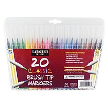 Sargent Art Classic Markers, Brush Tip, 20 Colors/Pack, 3 Packs (SAR221522-3)