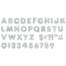 TREND 4 Casual Uppercase Ready Letters®, Silver Sparkle, 71 Per Pack, 3 Packs (T-1613-3)