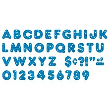 TREND 4 Casual Uppercase Ready Letters®, Blue Sparkle, 71 Per Pack, 3 Packs (T-1617-3)