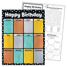 TREND 17 x 22 Birthday I Heart Metal™ Learning Chart, Pack of 6 (T-38461-6)