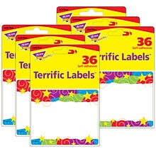 TREND Stars n Swirls Terrific Labels, 2.5 x 3, 36 Per Pack, 6 Packs (T-68070-6)