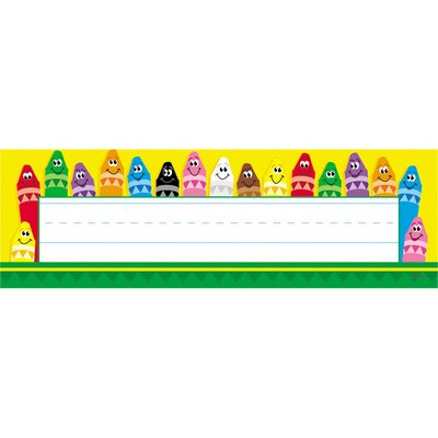 TREND Colorful Crayons Desk Toppers Nameplates, 9.5 x 2.875, 36 Per Pack, 6 Packs (T-69013-6)