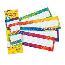 TREND Splashy Colors Desk Toppers® Nameplates Variety Pack, 2.875 x 9.5, 32 Per Pack, 6 Packs (T-6