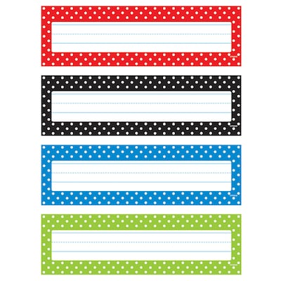 TREND Polka Dots Desk Toppers® Nameplates Variety Pack, 2.875 x 9.5, 32 Per Pack, 6 Packs (T-69951
