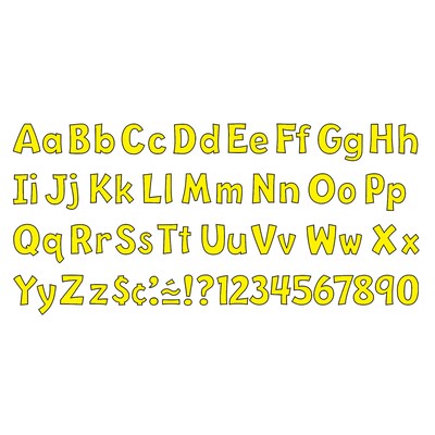 TREND 4" Playful Uppercase/Lowercase Combo Pack (EN/SP) Ready Letters, Yellow, 216/Pack, 3 Packs (T-79743-3)