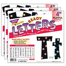 TREND 4 Playful Uppercase/Lowercase Combo Pack (EN/SP) Ready Letters®, Metal Dots, 216 Per Pack, 3