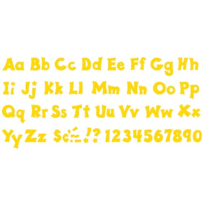 TREND 4" Playful Uppercase/Lowercase Combo Pack (EN/SP) Ready Letters, Yellow, 225/Pack, 3 Packs (T-79804-3)
