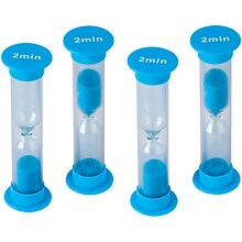 Teacher Created Resources 2 Minute Small Sand Timer, Blue, 4 Per Pack, 6 Packs (TCR20647-6)