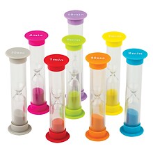 Teacher Created Resources Small Sand Timers Combo, Assorted Colors & Times, 8 Per Pack, 2 Packs (TCR