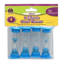 Teacher Created Resources 2 Minute Mini Sand Timer, Blue, 4 Per Pack, 6 Packs (TCR20945-6)