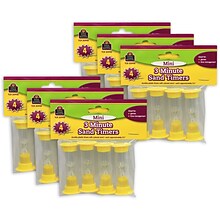 Teacher Created Resources 3 Minute Mini Sand Timer, Yellow, 4 Per Pack, 6 Packs (TCR20946-6)