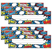 Teacher Created Resources Superhero Flat Nameplates, 3.5 x 11.5, 36 Per Pack, 6 Packs (TCR5588-6)