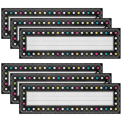 Teacher Created Resources® Chalkboard Brights Flat Nameplates, 3.5 x 11.5, 36 Per Pack, 6 Packs (T