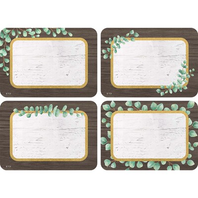 Teacher Created Resources® Eucalyptus Name Tags, 4 Designs, 3.5 x 2.5, 36 Per Pack, 6 Packs (TCR86