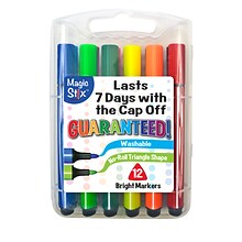 Magic Stix™ Triangular Markers, Bullet Tip, 12 Colors Per Pack, 6 Packs (TPG395-6)