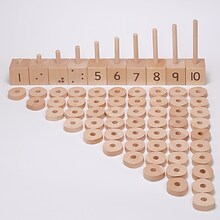 Yellow Door 1-10 Natural Number Stacker Set, Natural Wood Shades (YUS1133)