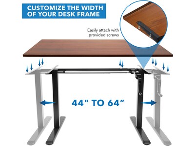 Mount-It! 55W Manual Adjustable Standing Desk, Brown/Black (MI-18071)