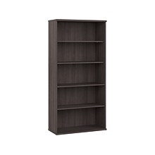 Bush Business Furniture Studio A 73H 5-Shelf Bookcase with Adjustable Shelves, Storm Gray Laminated