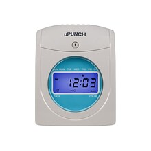 uPunch Auto-Align Digital Time Clock Bundle, White (SB1200)