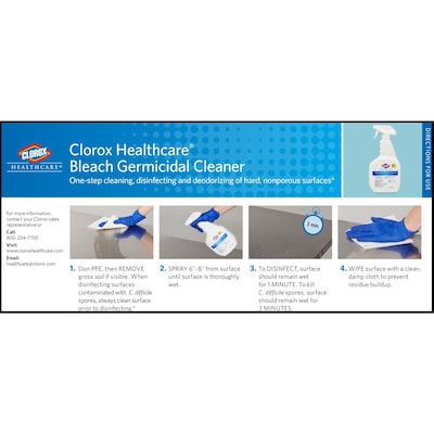 Clorox Healthcare Bleach Germicidal Cleaner Spray, 22 Ounces (68967)