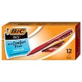 BIC BU3 Retractable Ballpoint Pens, Medium Point, Red Ink, Dozen (BU311RED)