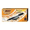 BIC Soft Feel Retractable Ballpoint Pens, Fine Point, 0.8mm, Black Ink, Dozen (12346/SCSF11BK)