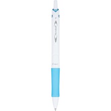 Pilot Acroball PureWhite Advanced Ink Retractable Ballpoint Pens, 0.7 mm, Fine Point, Black Ink, Doz