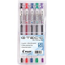 Pilot G-Tec-C Gel Pens, Ultra Fine Point, Assorted Ink, 5/Pack (35480)