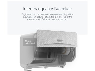 Kimberly-Clark Professional ICON Faceplate for Coreless Two-Roll Horizontal Toilet Paper Dispensers, Silver Mosaic (58762)