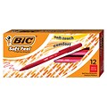 BIC Soft Feel Ballpoint Pens, Medium Point, Red Ink, Dozen (13103)