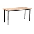 NPS Heavy Duty Series Height Adjustable Steel Table, Black Frame, 30 X 72, Butcherblock Top (HDT3-30