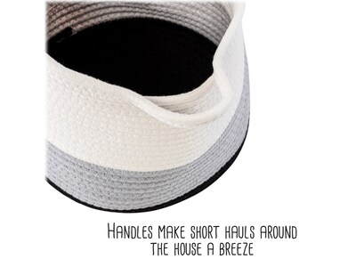 Honey-Can-Do Nesting Cotton Rope Storage Baskets, Black Ombre, 2/Set (STO-09317)