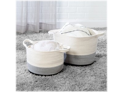 Honey-Can-Do Nesting Cotton Rope Storage Baskets, Black Ombre, 2/Set (STO-09317)